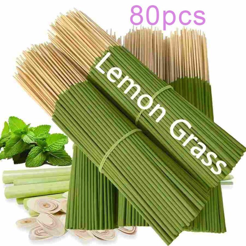 80/160Pcs Lemongrass Sticks Artificial Wooden Four-Season Fragrance Suitable Purify The Air And Relax The Mind