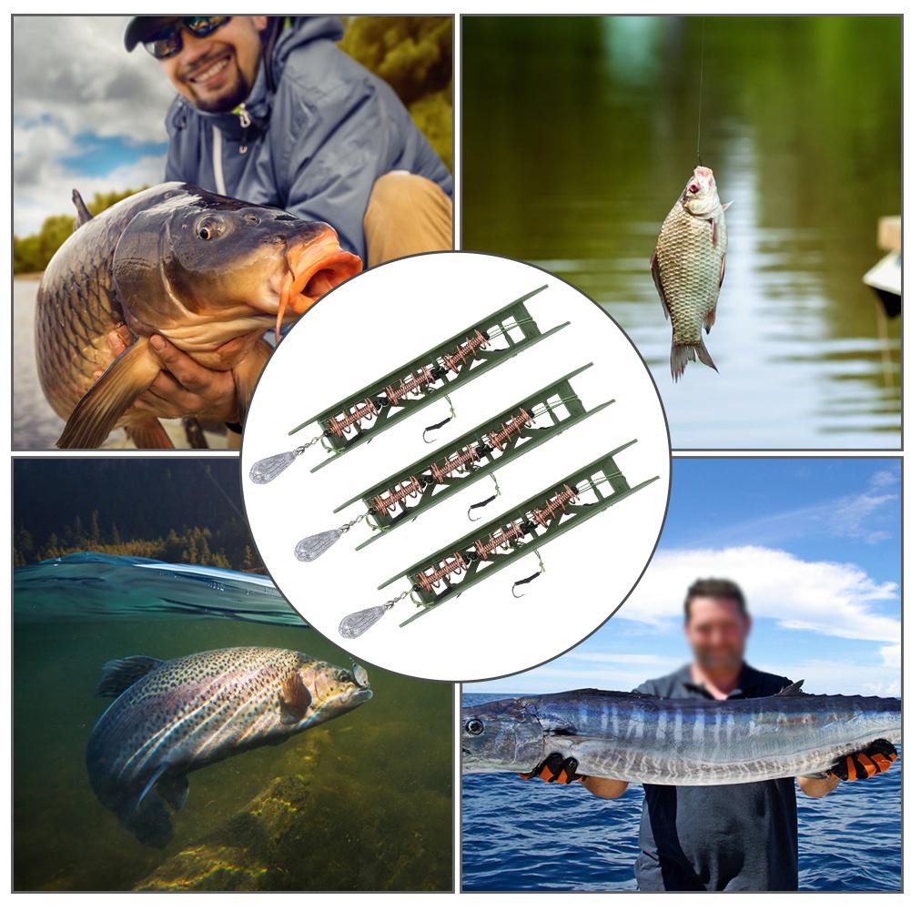 3Pcs 15g0.5oz Fishing Feeder Bait Cage Spring Holder with  Sinker for Fish Carp