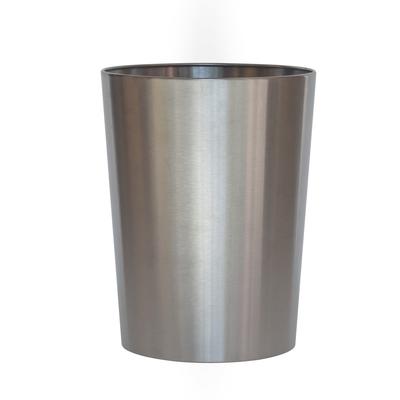 Gebürsteter Nickel Metall Papierkorb Stilvoller Badezimmer Mülleimer Offener Mülleimer Langlebiger Silberner Abfalleimer Heimgebrauch Innenbereich