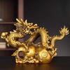 High Quality Copper Animal Dragon Ornament ,Gourd Golden Dragon Auspicious Home Shop Decoration