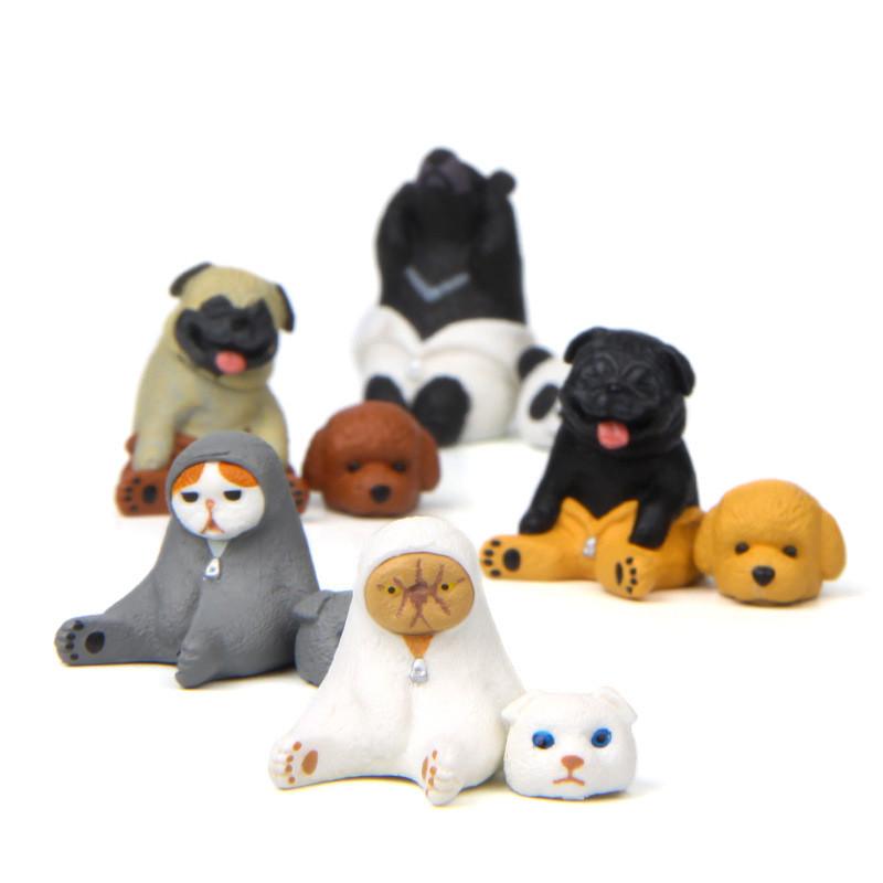 Cat Dog Cute White Bear Teddy Bear Outfit Mini Model Decoration Gardening Decor