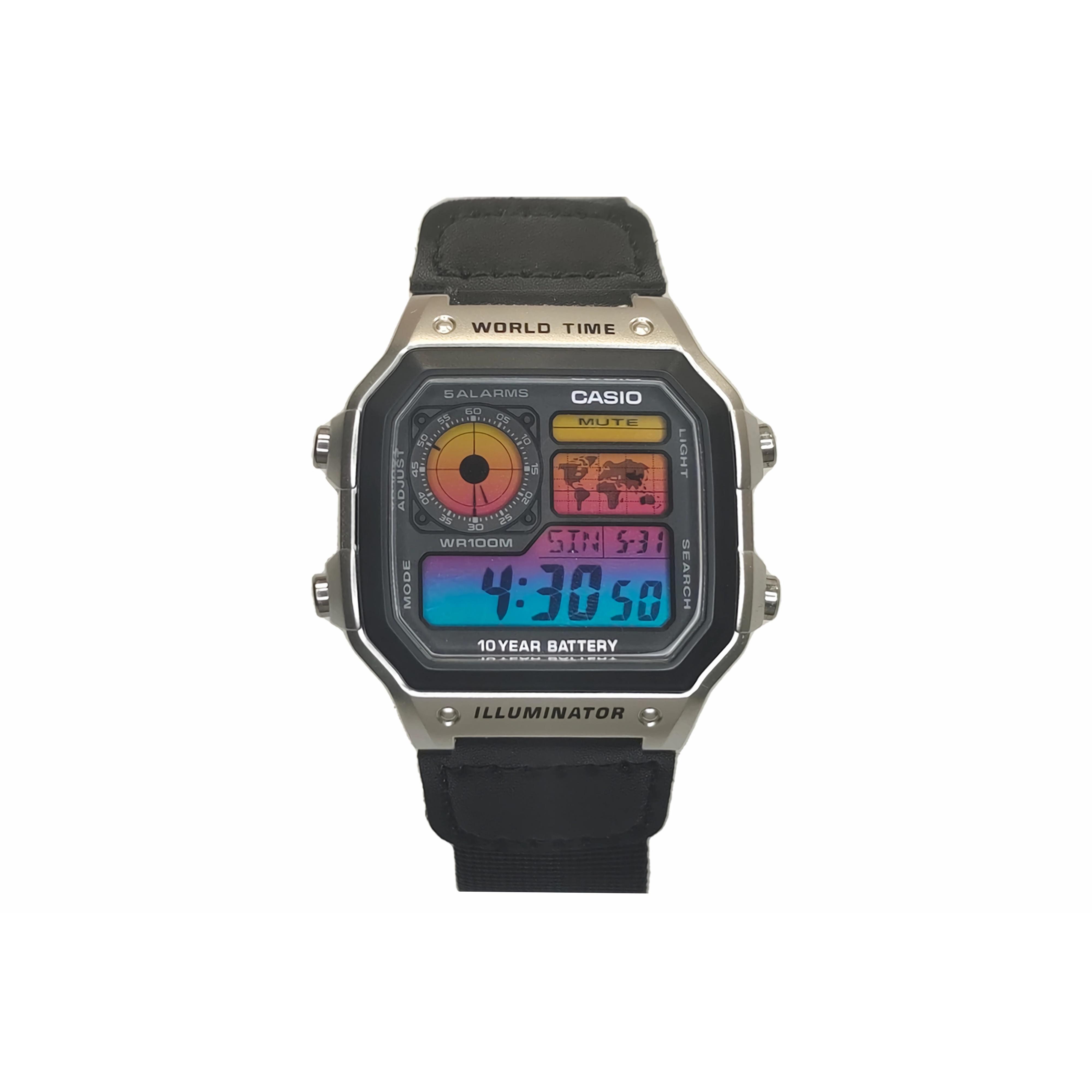 CASIO Unisex YOUTH Black Watch AE-1200WH-1C(Watch3--) Regular Watch Box