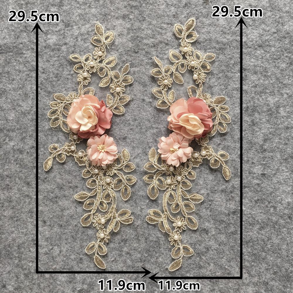 Three-Dimensional Rose Dipped Flower Embroidered Lace Collar Imitation Pearl Diy Pair Flower Lace Lace Dress Accessories