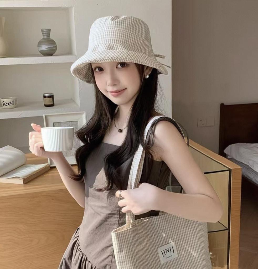 Chapeau chapeau d'été bob pour femmes Xiaoqing Qiandongge rétro polyvalent protection solaire pare-soleil chapeau bassin