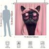 Sprchový závěs Hipster kočka - Voděodolný, Snadno čistitelný, Dodá vaší koupelnové výzdobě originální a stylový nádech