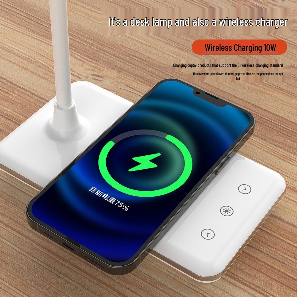 15W Desk Lamp with Eye Protection & Wireless Fast Charging - Certified Study Light