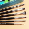 JOWOART 6pcs Multifunction paint brush black nylon hair set birch Short rod oil acrylic watercolor gouache student beginner art tool