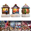 LED Light Up Christmas Ornament Resin House Shape Figurine Desktop Decoration Miniature Cottage Statue for Office