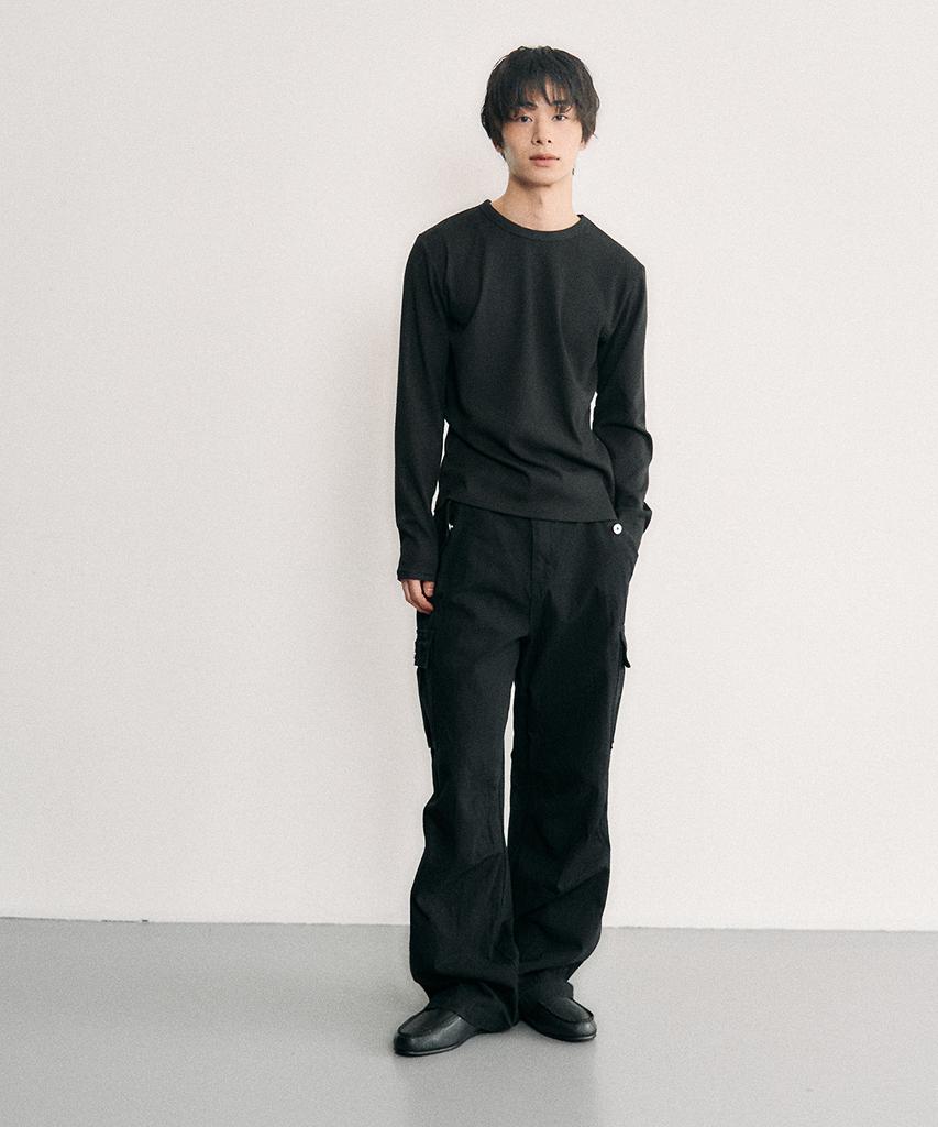 Leondi Chevron Field Cargo Pants - Black