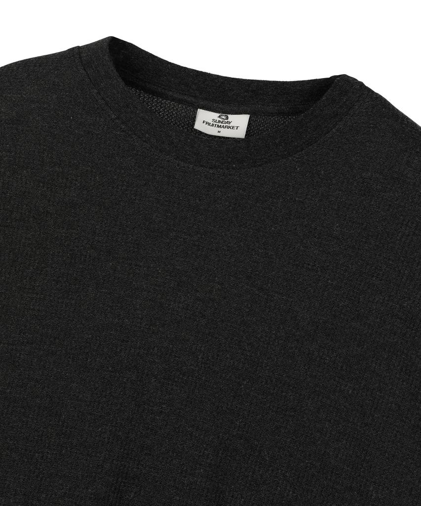 SUNDAY FRUIT MARKET Sunday Mini Waffle Ls Tee Charcoal
