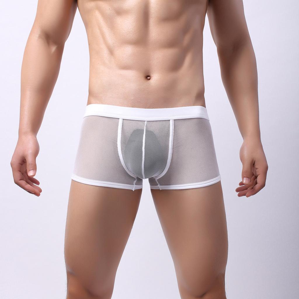 Men's Sexy Underwear Breathable Mesh Underwear Middle Waist Men Leisure Sports