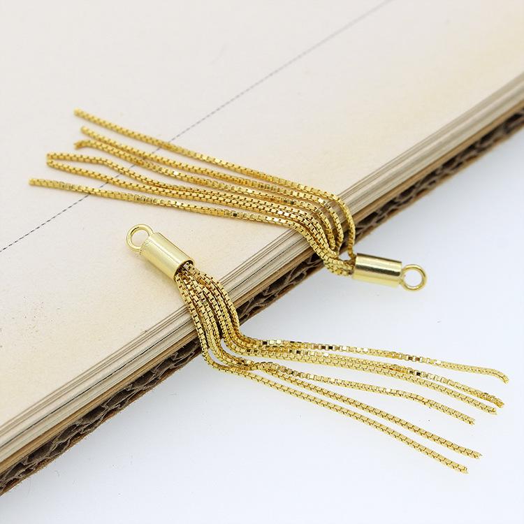 

S925 Sterling Silver Box Tassel Chain for DIY Earring Jewelry