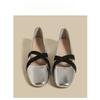 Silver Single Shoes Female 2025 Spring New French Square Head Flat Bottom Fairy Evening Wind Ballet Light Mouth Mary Jane Shoes