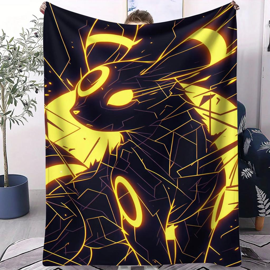Pokemon Starter Pokemon Scenic Flannel Blanket Cartoon Anime Soft Warm Plush Throw Sofa Bed Couch Cover Camping Travel Fans Gift