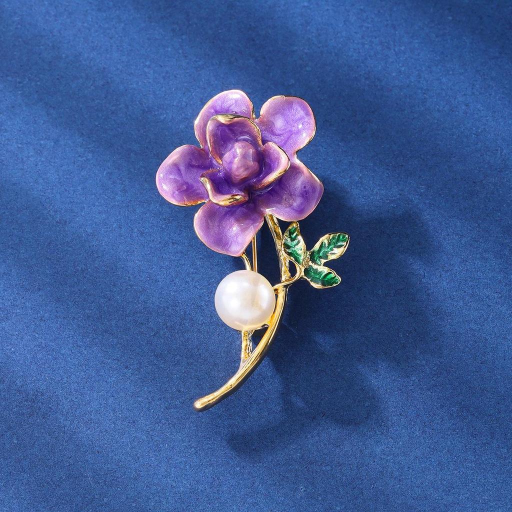 2024 Qixi Valentinstag Rosen Strass Brosche: Emaille Anstecknadel & Kleidungsschmuck-Accessoire