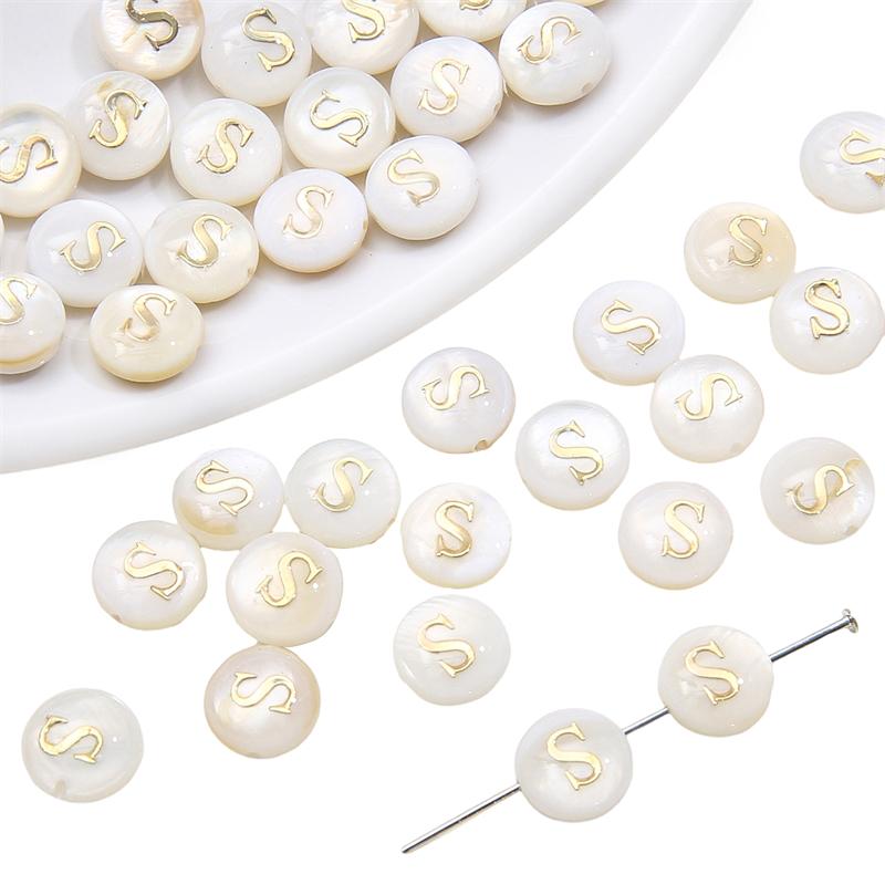 Naturmuschel Doppelseitige Heißprägung Digitale Perlen Für DIY Halskette Armband Ohrringe Schmuckherstellung