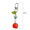Cherry Tomato Pendant Keyring Sweet Keychain Backpack Decoration Bowknot Keyholder Phone Chain Jewelry Ornament Accessories