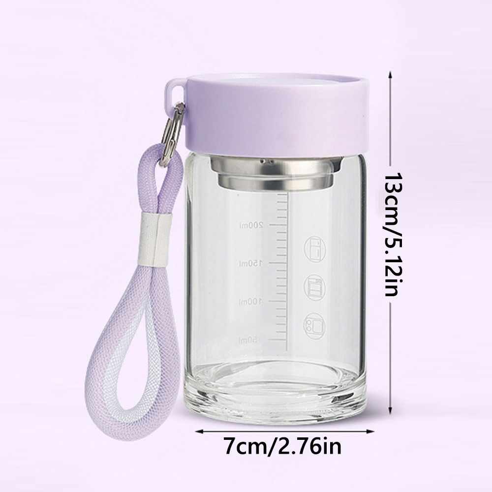 Neue 300ml Damen Glas Wasser Tasse Transparent Tragbar Tragbar Skala Frühstück Milch Tassen Große Kapazität Herren Teetasse