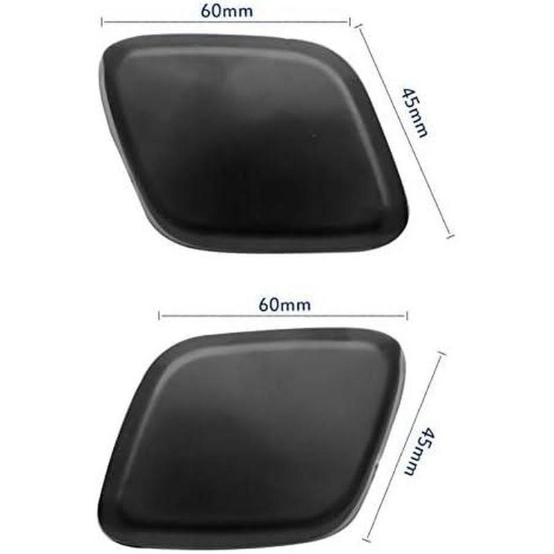 For Ford Focus 2012-2014 Left/Right Side Front Bumper Headlight Washer Nozzle Cover Cap Black Plastic
