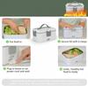 Electric Lunch Box 80W Food Heater for Adults/ 12V/24V/110V Portable Food Warmer for Car/Truck/Office With SS/Spoon/ Insulated Carry Bag/1.5L