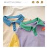 Children's Polo Shirt - Korean Style, Contrasting Colors, Cotton, Long-Sleeve, Lightweight, for Spring and Autumn.