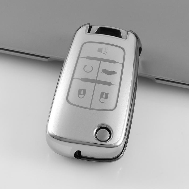 Chevrolet Key Case Upgrade: Silver Glitter TPU Soft Rubber Holder