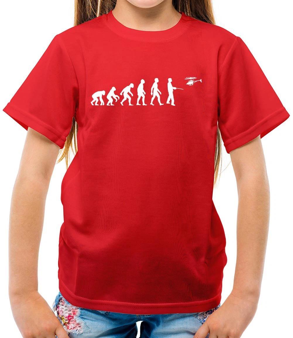 

Evolution Of Man Remote Control Helicopter - Kids T-Shirt - Drone Toy Hobby 110