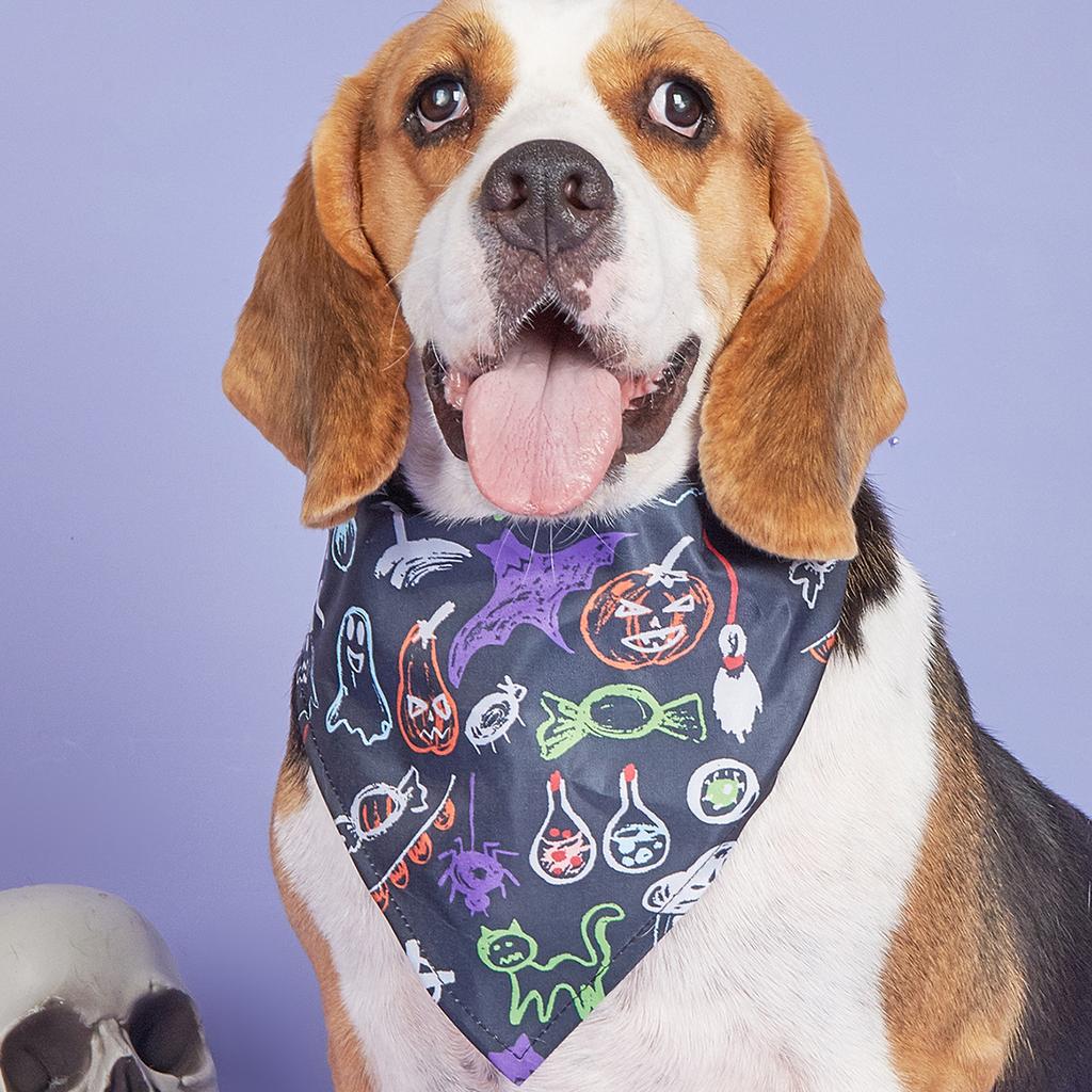 Halloween Pet Dress Up Saliva Towel Printed Dog Triangle Towel Dog Bib Pet Decorative Scarf