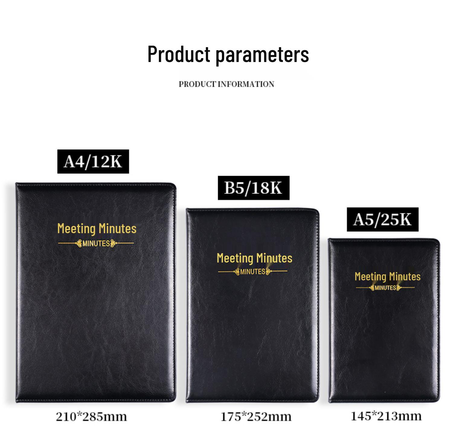 Shenshi 9018 A5 High-Grade PU Leather Meeting Minutes Notebook A5