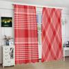 2Pcs- Red stripe - Printed curtain - Polyester material - suitable for family bedroom curtain living room decoration