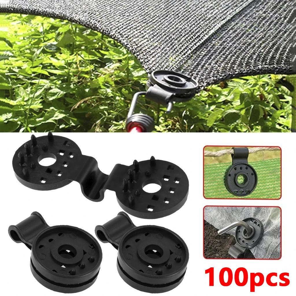 100 Pcs Reusable Garden Clamp Sun Shade Clips Portable Plastic Round Fixing Net Accessory For Outdoor Fishing / Fiking / Picnics