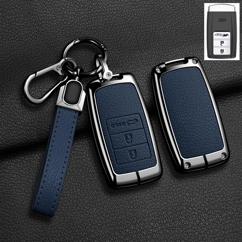 Auto Zinklegierung Leder Schlüssel Fernbedienung Hülle Abdeckung Für Acura RLX MDX CDX TLX-L NSX RDX Schutzhülle Schlüsselanhänger Auto Schlüsselanhänger Zubehör