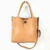 Leather Hand Tote Bag Orange Beige(USED)