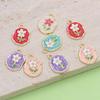10Pcs Gold Plated Enamel Flower Plant Charm Pendant For Jewelry Making Bracelet Earrings Necklace Diy Accessories Craft