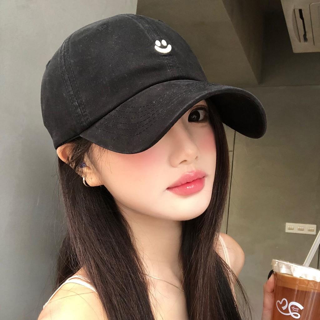 Cotton Baseball Cap With Embroidered Face Smile For Women And Men