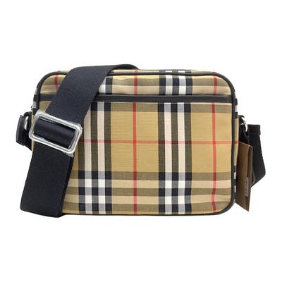 Burberry Vintage Karomuster Canvas Umhängetasche Verstellbarer Träger Messenger Bag 80814601