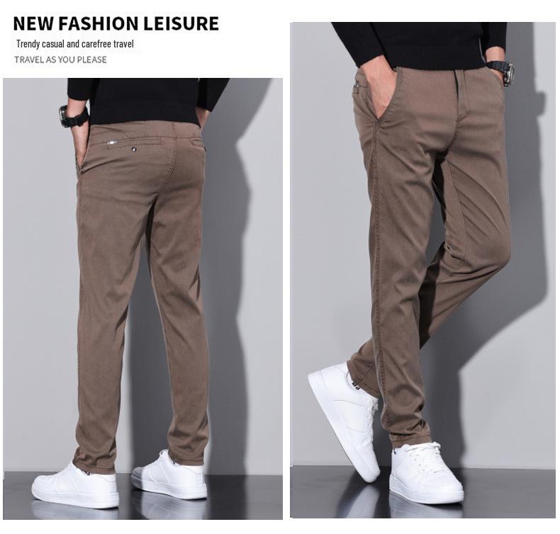 Chaolunbu Men's Slim Korean-Style Casual Pants - Lightly Mature Spring/Autumn Trend Business Suit Pants