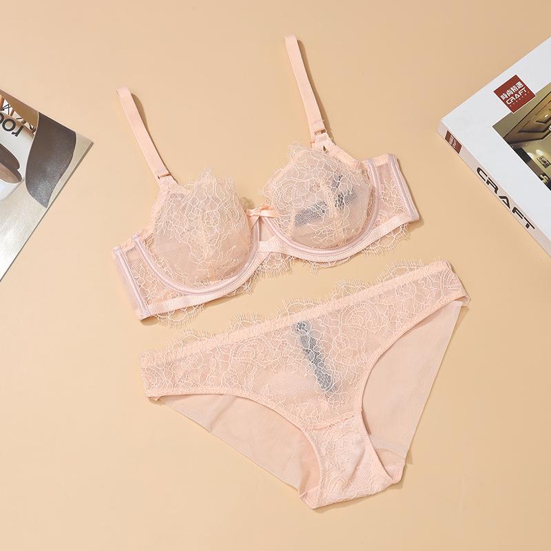 Bras, Underwear Sets, Women's Pure Lace, Big Breasts, Small Gathering Bras, Sexy and Anti-sagging.