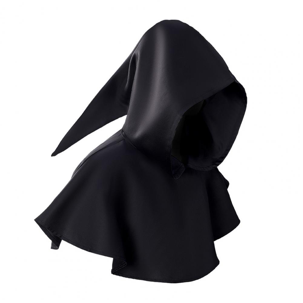 Halloween Cape Hood Medieval Death Hat Solid Color Retro Dark Style Cosplay Costume Stage Show Performance Shawl Cap