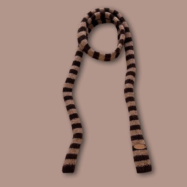 Knit Long Choker Striped Scarf for Women Harajuku Style for Jeans or Dresses