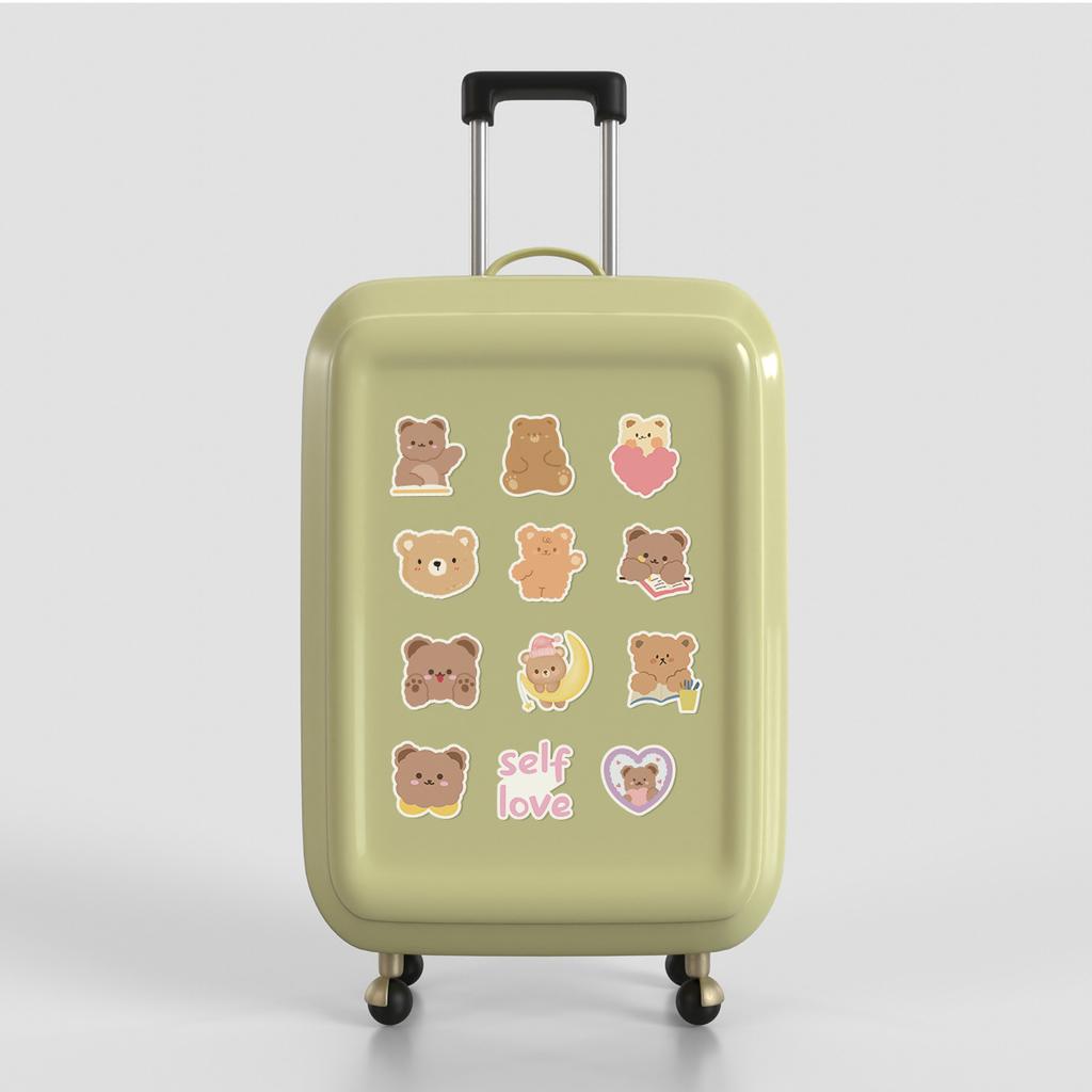 50 Cute Bear Doodle Stickers for DIY Stationery, Water Cups, Computers, Skateboards, Waterproof Decorative Stickers