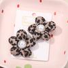 New Korean Pearl Leopard Print Padded Flower Hair Clip with Bow