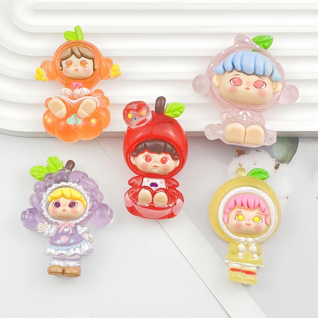 Luminous DIY Resin Accessories for Girls: Fruit-Themed Handbag Charms, Phone Case Decorations, Shoe Buckles, and Refrigerator Magnets.