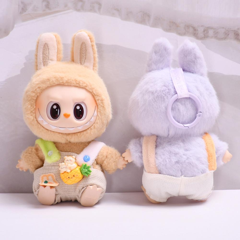 For 17cm Labubu Doll Fruit Overalls Fashion Clothes Hoodies Doll Clothes Color Match Hoodies Dolls Accessories Cute Decoration Little Cloths