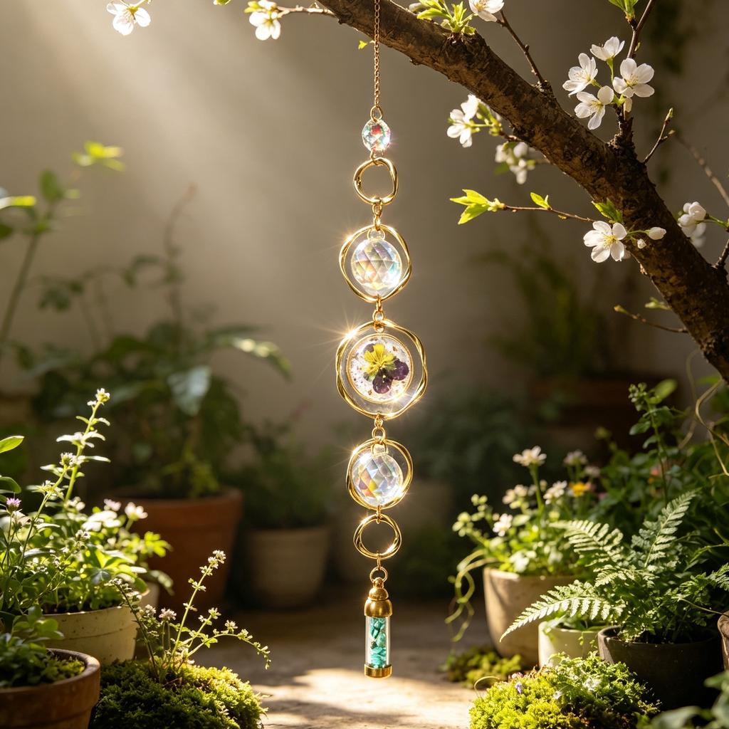 Kristall-Achat-Platte Autoanhänger Sonnenfänger Windspiel Hängendes Ornament für Heimdekoration für Hochzeit oder Valentinstag