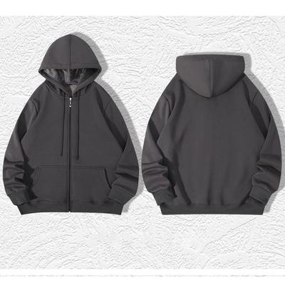 Große Größe Fleece Kapuzenstrickjacke Herren Herbst Winter Trendige Modejacke Übergröße Hoodie