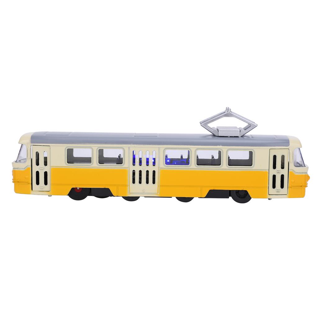 1:90 Dětské natahovací auto Hračka Děti Slitina Simulační model auta Dekorace se zvukem a světlem(Žlutá )