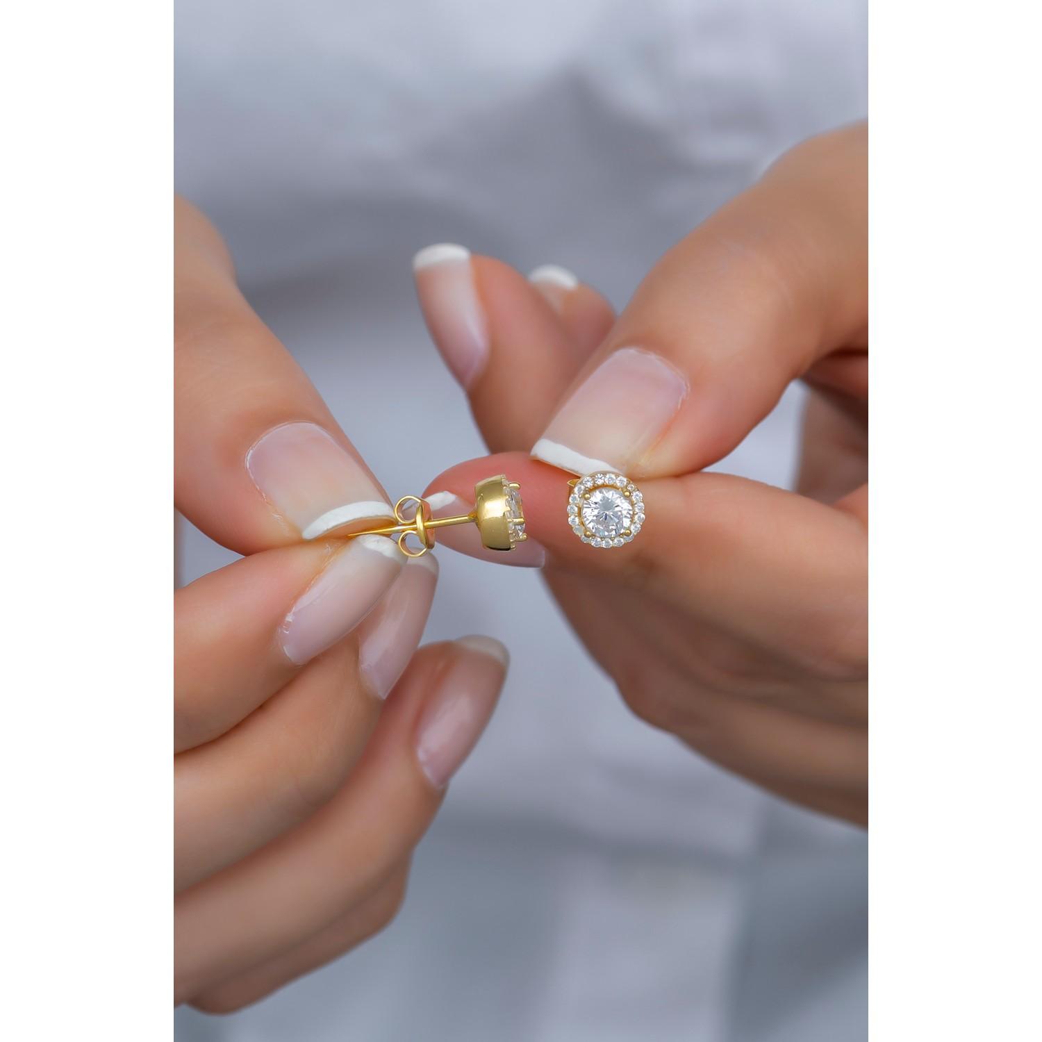 

Серьги с бриллиантами из стерлингового серебра 925 пробы