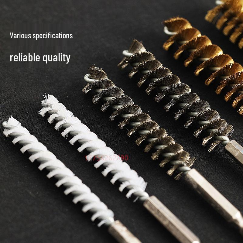 Electric Hex Shank Copper Wire Brush for Deburring, Rust Removal, Grinding, and Polishing