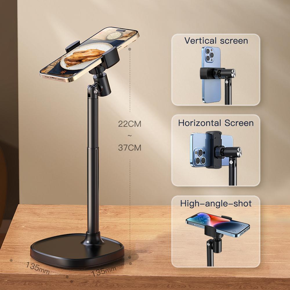 Jopree X66Pro Cell Phone Stand Mount Desk Adjustable Height Angle Phone Holder 360 Degree Rotating Desktop Phone Stand чёрный